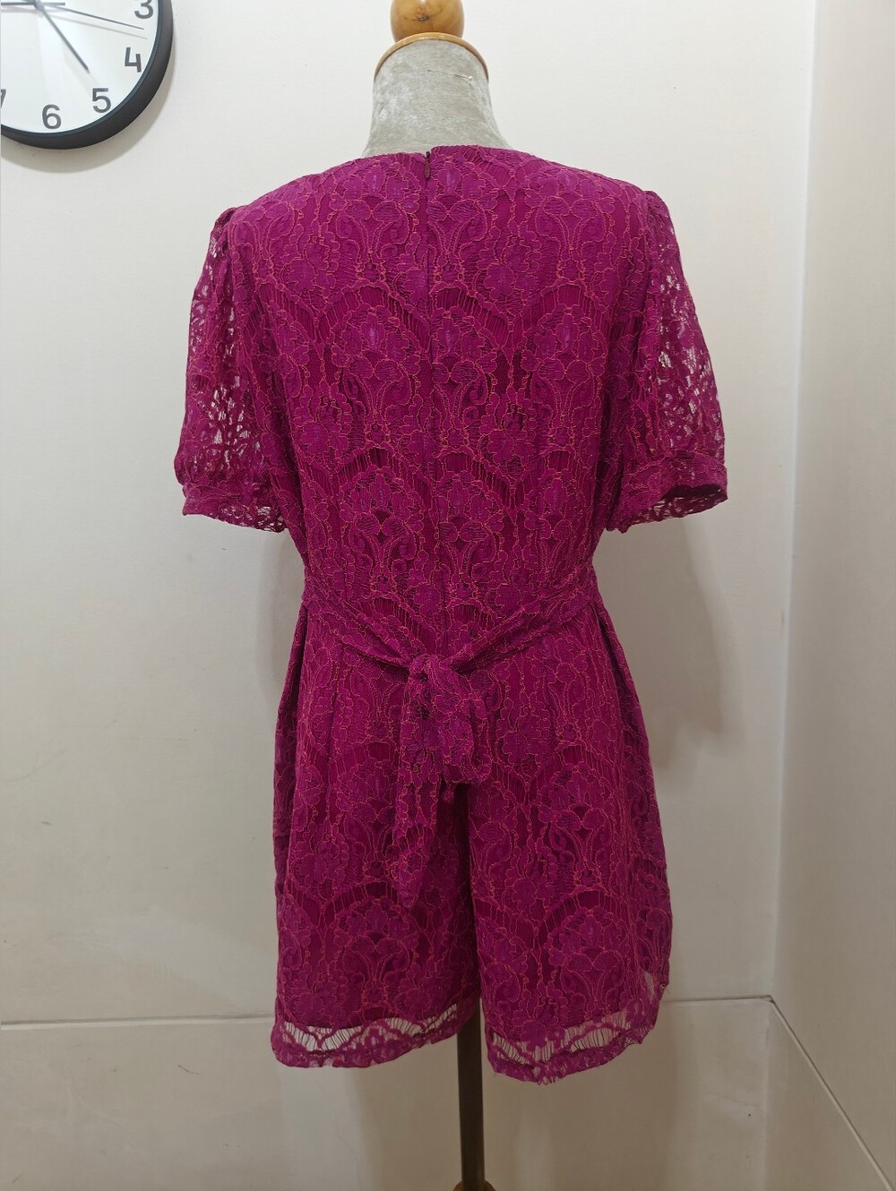 Magenta Lace Short Romper
